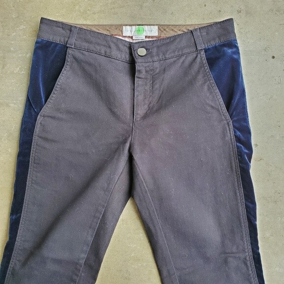 Stella McCartney Black Denim trimmed  Blue Velvet Slim Ankle Zip Jeans 27 - Picture 2 of 15